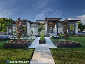 طراحی و اجرای فضای سبز در کردان